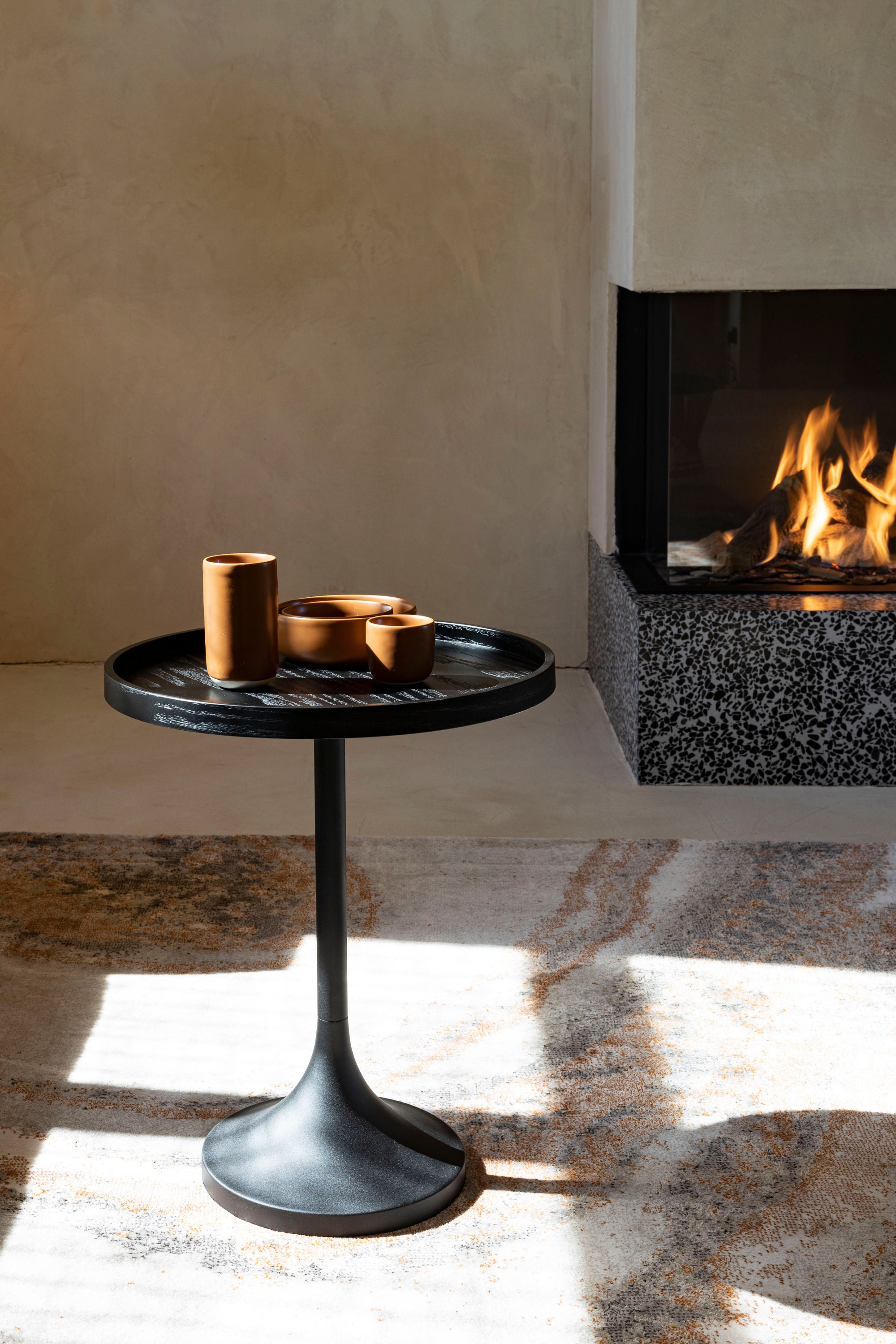 Zuiver Jason Black Steel Round Side Table